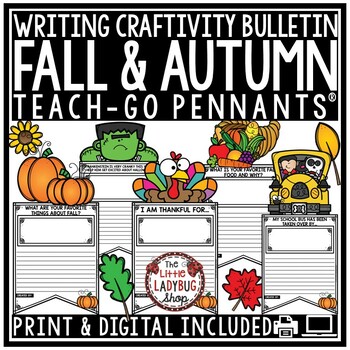 Preview of October November Fall Writing Prompts Halloween Bulletin Board Activities