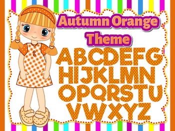 Preview of Autumn Orange Theme: 100 Alphabet, Numbers and Symbols clip arts