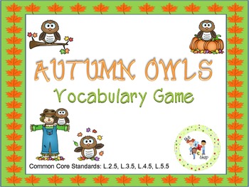 Preview of Autumn Owls Vocabulary Game
