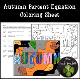 Autumn Percent Equations / Expression Coloring Sheet