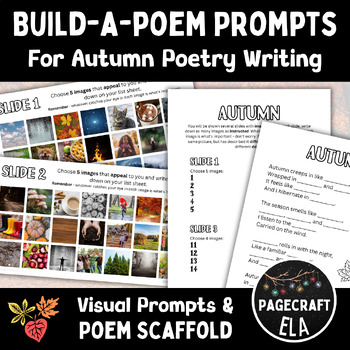Preview of Autumn Personalized Poetry Writing with Visual Prompts to Build a Fall Poem