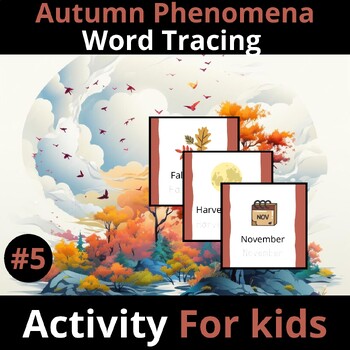 Preview of Autumn Phenomena Word Tracing  - Activity For Kids