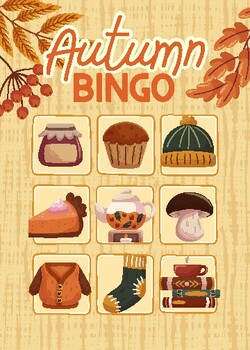 Preview of Autumn Picture Bingo w Calling Cards - Elementary School, Seasonal, ESL, EFL