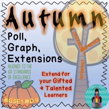 Preview of Autumn Poll, Graph, & Extension: Gifted and Advanced Learners' Enrichment