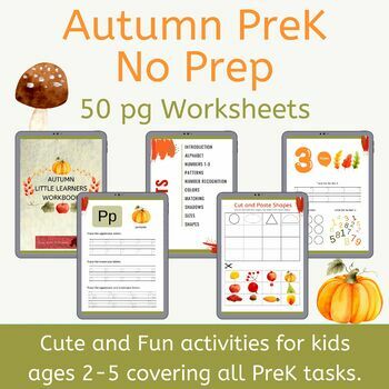 Preview of Morning Work in Autumn theme for Preschool and Kindergarten