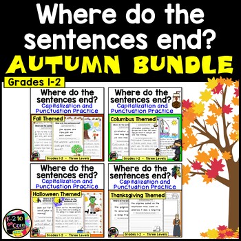 Preview of Writing Capitalization and Punctuation Practice AUTUMN | FALL BUNDLE