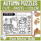 Autumn Puzzles Cut and Paste Activity Fall Fine Motor Skills