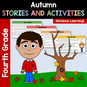 Preview of Autumn Reading 4th Grade Literacy Activities |  PDFs + Google Slides