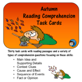 Autumn Reading Comprehension Task Cards - Print and Easel 