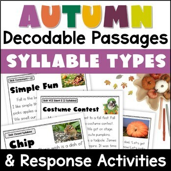 Preview of Autumn Reading Passages | Fall Decodable Story Printables