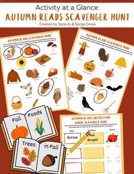 Preview of Autumn Reads Scavenger Hunt: Vocabulary Hunts to Pair with ANY Fall Books!