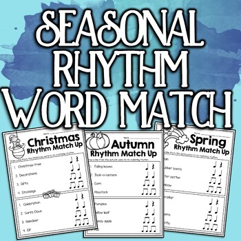 Preview of Rhythm Worksheets: Rhythm Word Match