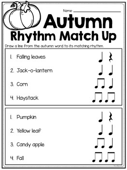 rhythm words for kindergarten