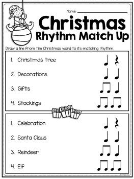 Rhythm Worksheets: Rhythm Word Match by Cori Bloom | TpT