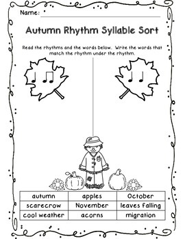 Preview of Autumn Rhythm Sort