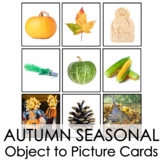 Autumn Seasonal Montessori Object-to-Picture Cards, No Prep!