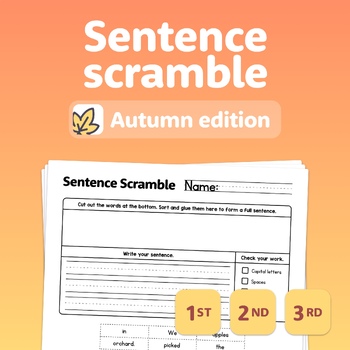 Preview of Autumn Sentence Writing Worksheets | 1st 2nd 3rd Fall Sentences, Thanksgiving