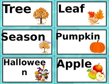 Preview of Autumn Sight Words