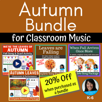 Preview of Autumn Song Bundle: 4 Original FALL Song Resource Packages for Elementary Music