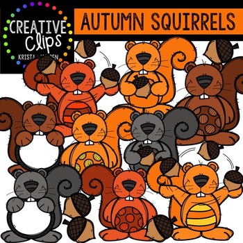 Preview of Autumn Squirrels {Creative Clips Digital Clipart}