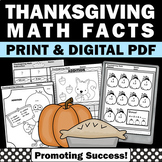 Fun Thanksgiving Break Packet Kindergarten Math Special Ed