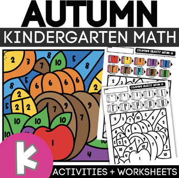 Preview of Autumn + Thanksgiving Kindergarten Math Activities