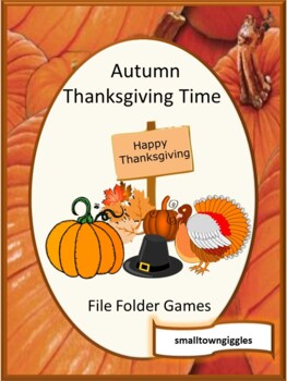 Preview of Thanksgiving File Folder Games Special Education Math ELA Morning Work Stations