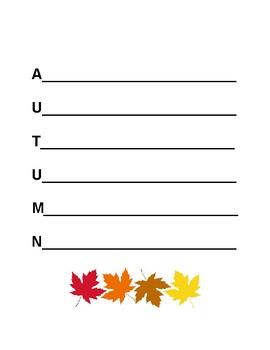 Preview of Autumn Themed Acrostic Poetry Templates