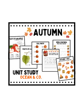 Preview of Autumn Unit Study: Science, Writing, Tracing, Coloring
