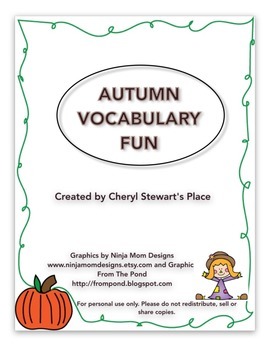 Preview of Autumn Vocabulary Fun