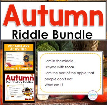Preview of Autumn Vocabulary Riddle Bundle