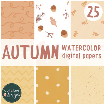 Preview of Autumn Watercolor Digital Papers