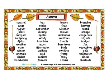 Preview of Autumn Word Mat