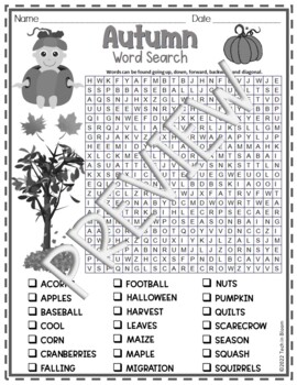 Autumn Word Search by Tech in Bloom | TPT