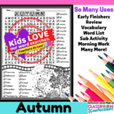 Autumn Word Search Activity : Early Finishers : Morning Wo