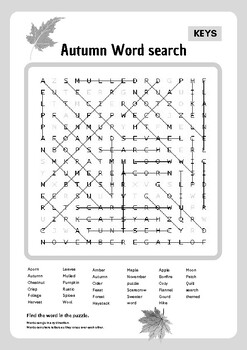 Autumn Word Search Adventure: Embrace the Fall Vocabulary by E-learning ...