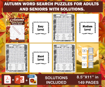 Preview of Autumn Word Search Puzzle Book For Adults And Seniors Large Print 1000+ New Word