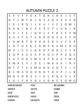 Autumn Word Search Worksheet Activity: Fall Word Search Printable with ...