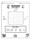 Autumn Word Search for 2nd and 3rd Grade