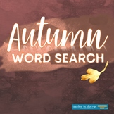 Autumn Word Search with Bonus Writing Page! Fun Fall Activity!
