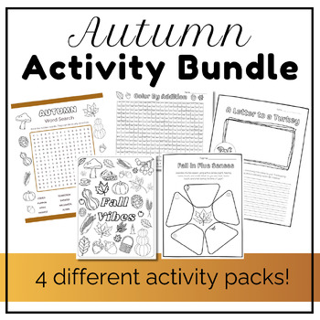 Preview of Autumn Worksheet Activity Bundle