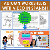 Autumn Worksheets with Video in Spanish