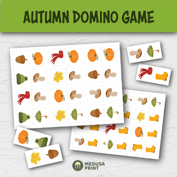 Preview of Autumn activities | Fall activities | Fall domino | Domino game | Preschool Game