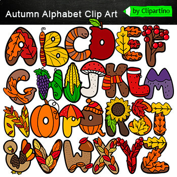 Preview of Autumn Alphabet Clip Art /Thanksgiving Day Alphabet/ Commercial use