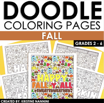 Preview of Autumn and Fall Coloring Pages | Seasonal Doodle Coloring Sheets