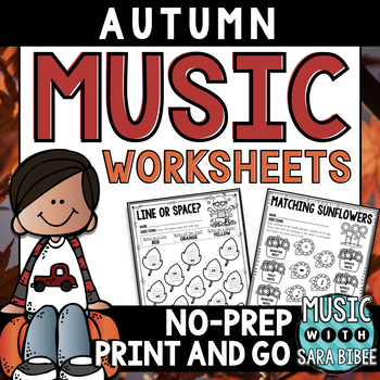 Preview of Autumn and Fall NO PREP Mega Pack of Music Worksheets