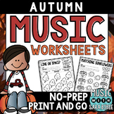 Autumn and Fall NO PREP Mega Pack of Music Worksheets