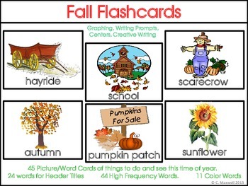 Preview of Autumn and Fall Picture Word Flashcards, Word Cards, and Activities