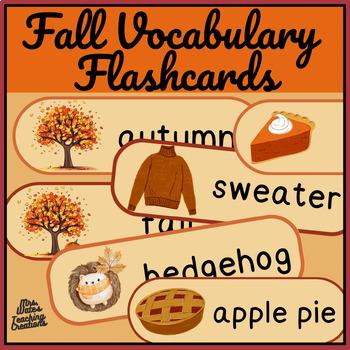 Preview of Autumn & Fall Vocabulary Printable Flashcards for Word Wall or Theme Boards
