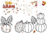 Autumn hello - Outline posters - need to coloured!